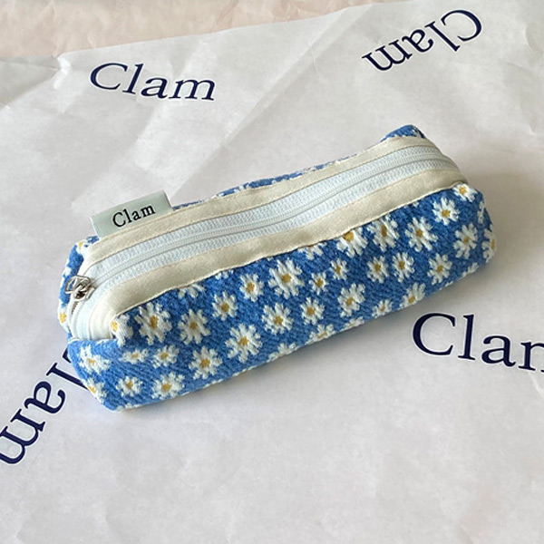 Clam round pencilcase _ Egg flower