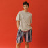 (w) Navy Resort Stripe Shorts